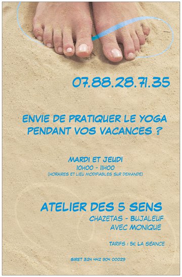 anoky atelier des 5 Sens yoga vacances 2018